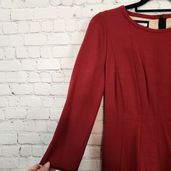 Aquilano Rimondi Made in Italy 3/4 Sleeve Wool Blend Pleated Dress Women's 42-M - Picture 4 of 15